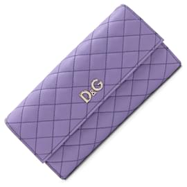 Dolce & Gabbana-Portafoglio lungo bi-fold in pelle viola Dolce & Gabbana-Porpora