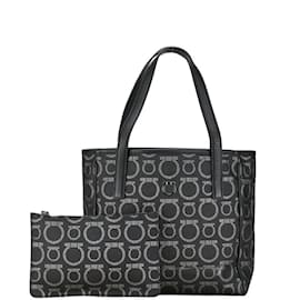 Salvatore Ferragamo-Borsa Tote Gancini di Salvatore Ferragamo-Nero