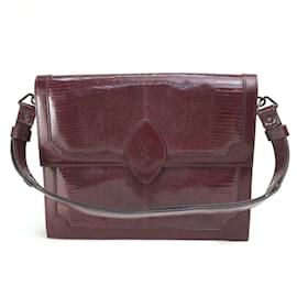 Yves Saint Laurent-Borsa a spalla in pelle rossa Yves Saint Laurent-Rosso