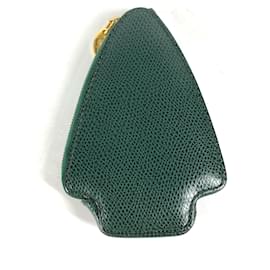 Céline-Portamonete in pelle verde Celine con strass-Verde