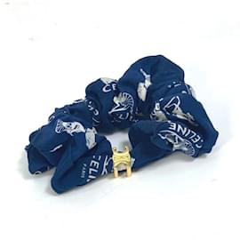 Céline-Celine Blue and White Hair Rubber Shush-Blue