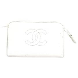 Chanel-Pochette in pelle bianca Chanel-Bianco