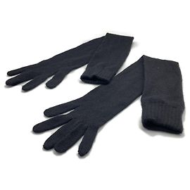 Luvas longas de caxemira e seda pretas Prada Preto