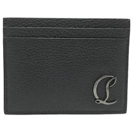 Christian Louboutin-Porte-cartes en cuir noir Christian Louboutin-Noir