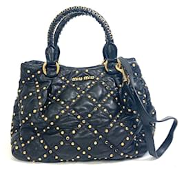 Miu Miu-Borsa a mano in pelle nera trapuntata Miu Miu-Nero