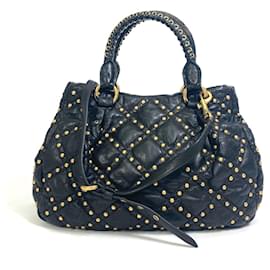 Miu Miu-Borsa a mano in pelle nera trapuntata Miu Miu-Nero