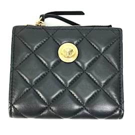 Versace-Carteira bi-fold de couro preto Versace-Preto