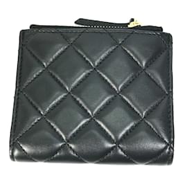 Versace-Versace Black Leather Bi-Fold Wallet-Black