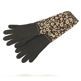 Louis Vuitton-Louis Vuitton M58347 Leopard Gloves-Brown
