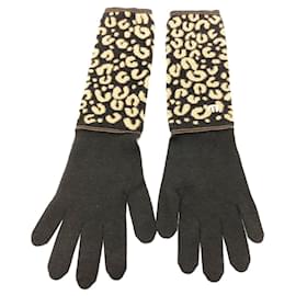 Louis Vuitton-Louis Vuitton M58347 Leopard Gloves-Brown