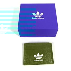 Balenciaga-Porta-cartões de couro vermelho Balenciaga-Vermelho