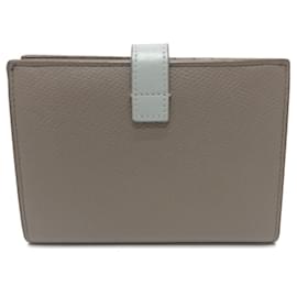 Céline-Portafoglio bi-fold in pelle grigia Celine-Marrone