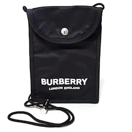 Burberry-Custodia per telefono in nylon nero Burberry-Nero