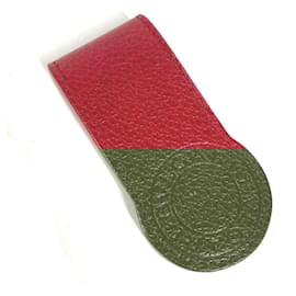 Bulgari-Bvlgari Red Leather Money Clip-Red