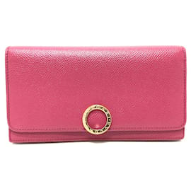 Bulgari-Portafoglio lungo in pelle rosa Bvlgari-Rosa