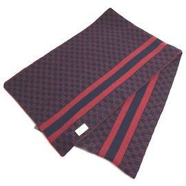 Sciarpa bicolore Gucci in rosso e blu navy Rosso