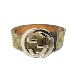 Gucci-Cintura Gucci GG Supreme con G intrecciata-Marrone