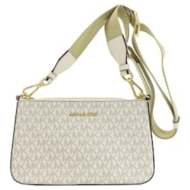 Michael Kors-Borsa a Spalla MK Signature di Michael Kors-Bianco