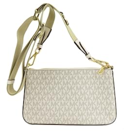 Michael Kors-Borsa a Spalla MK Signature di Michael Kors-Bianco