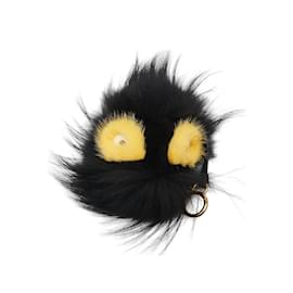 Fendi-Fendi Bugs Charm Pompom Bag Keychain-Black,Yellow