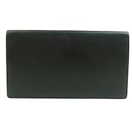 Hermès-Hermes Bi-Fold Wallet in Black and Green-Black,Green