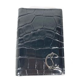 Christian Louboutin Black Leather Card Case Black