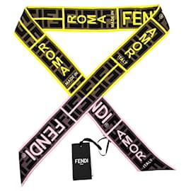 Fendi-Fendi Women's Wrappy Scarf Bandana-Black,Yellow