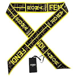 Fendi-Foulard Bandana Wrappy Donna Fendi-Nero,Giallo