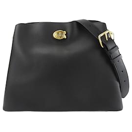 Coach-Borsa a spalla in pelle nera Coach-Nero