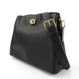 Coach-Borsa a spalla in pelle nera Coach-Nero