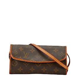 Louis Vuitton-Borsa a spalla Pochette Twin PM Monogramma Louis Vuitton-Marrone,Monogramma