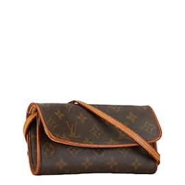 Louis Vuitton-Borsa a spalla Pochette Twin PM Monogramma Louis Vuitton-Marrone,Monogramma