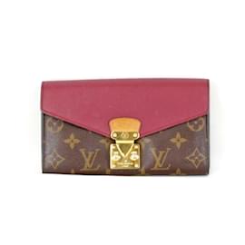 Louis Vuitton-Portafoglio Pallas Long di Louis Vuitton-Marrone,Monogramma