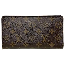 Louis Vuitton-Portafoglio con zip Porto Mone Monogramma Louis Vuitton-Marrone