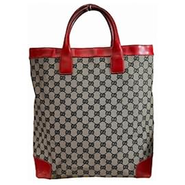 Gucci-Borsa tote in tela GG di Gucci-Rosso,Beige