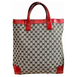 Gucci-Borsa tote in tela GG di Gucci-Rosso,Beige