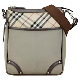 Burberry-Borsa a Spalla Burberry Nova Check-Marrone,Grigio