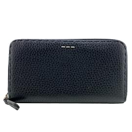 Fendi-Fendi Black Leather Long Wallet-Black