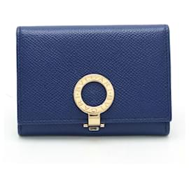 Bulgari-Porta carte in pelle blu Bvlgari-Blu