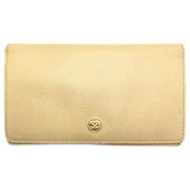 Chanel-Portafoglio bi-fold Chanel Coco Mark in beige-Beige