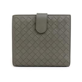 Bottega Veneta-Portafoglio grigio a due pieghe Bottega Veneta-Marrone