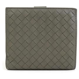 Bottega Veneta-Portafoglio grigio a due pieghe Bottega Veneta-Marrone