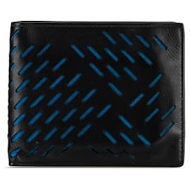 Bottega Veneta-Portafoglio bi-fold perforato Bottega Veneta-Nero,Blu