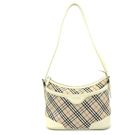 Burberry-Borsa a Spalla Burberry Nova Check-Beige,Bianco sporco