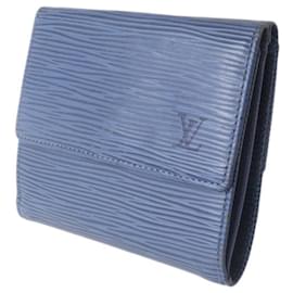 Louis Vuitton-Portafoglio tri-fold in pelle Epi Louis Vuitton-Blu navy