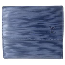 Louis Vuitton-Portafoglio tri-fold in pelle Epi Louis Vuitton-Blu navy