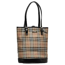 Burberry-Borsa Tote Burberry Nova Check-Nero,Beige