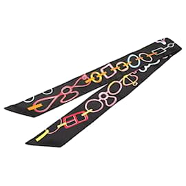 Hermès-Foulard Hermès Twilly Do Re Boucles-Nero,Multicolore