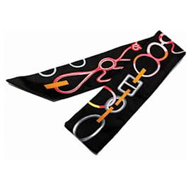 Hermès-Foulard Hermès Twilly Do Re Boucles-Nero,Multicolore