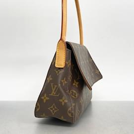 Louis Vuitton-Borsa a Spalla Looping Monogram Louis Vuitton-Marrone,Monogramma